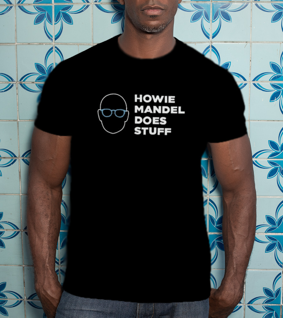 Howie Mandel Does Stuff Bald Head Glasses Outline T-Shirt