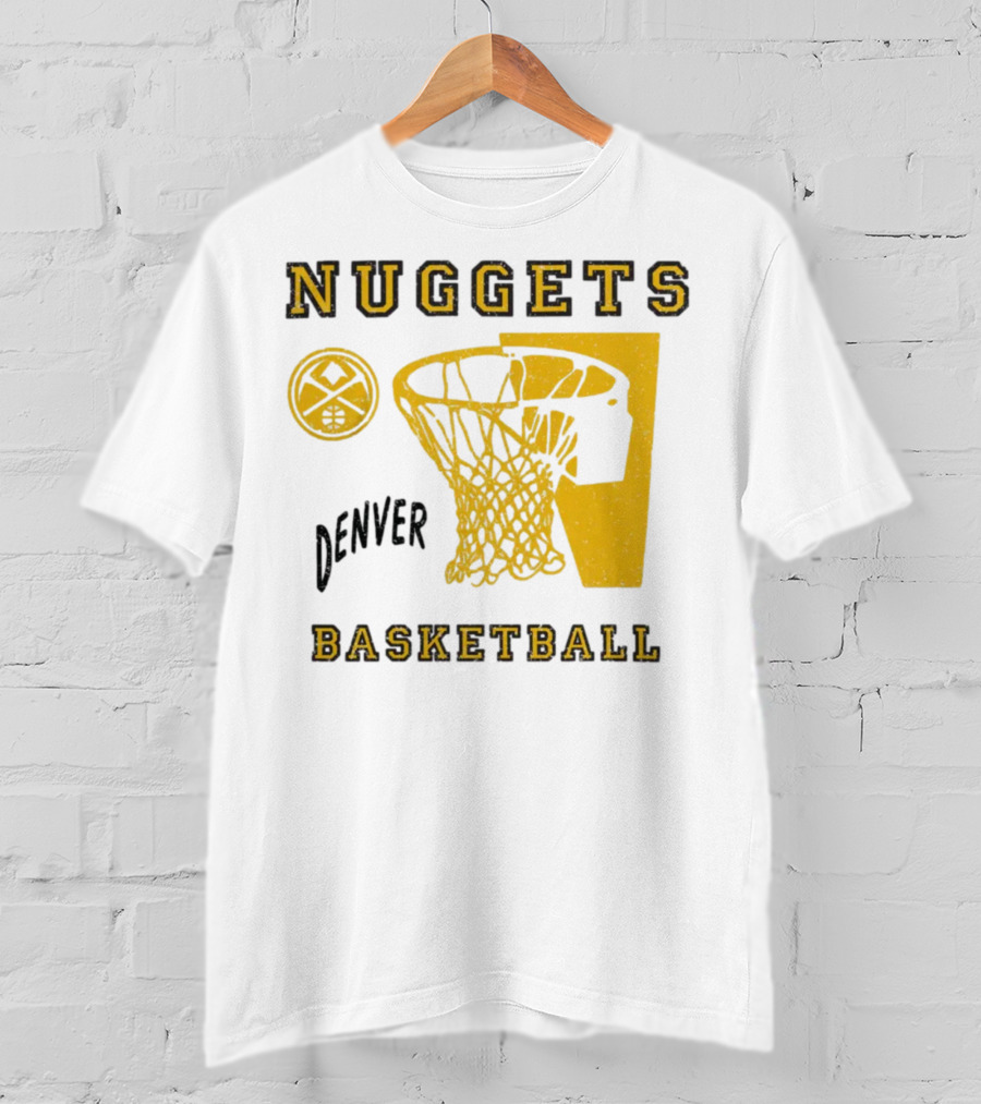 Nuggets Denver Basketball Slam Dunk White Men's Junk Food T-Shirt