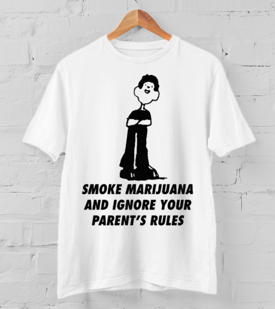 Smoke Marijuana And Ignore Your Parent’s Rules Stick Figure Standing With Crossed Arms T-Shirt