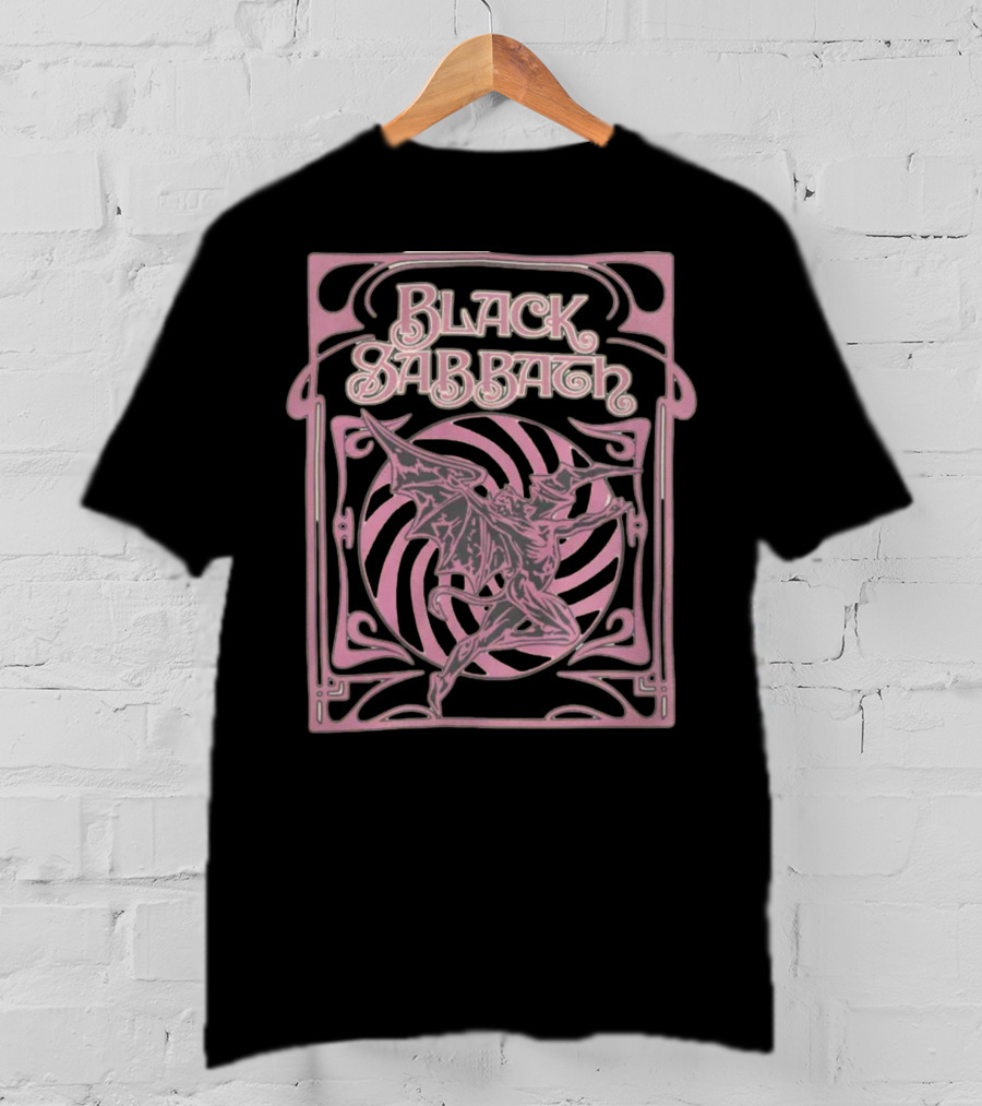 Black Sabbath Pastel Demon Art Nouveau Spiral T-Shirt