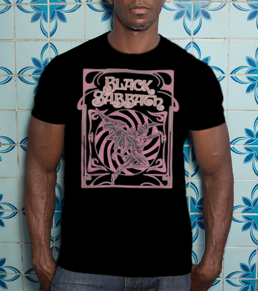 Black Sabbath Pastel Demon Art Nouveau Spiral T-Shirt