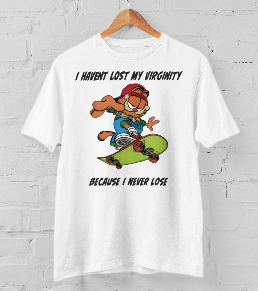 I Haven't Lost My Virginity Because I Never Lose Skateboarding Cat In Sunglasses And Red Cap T-Shirt