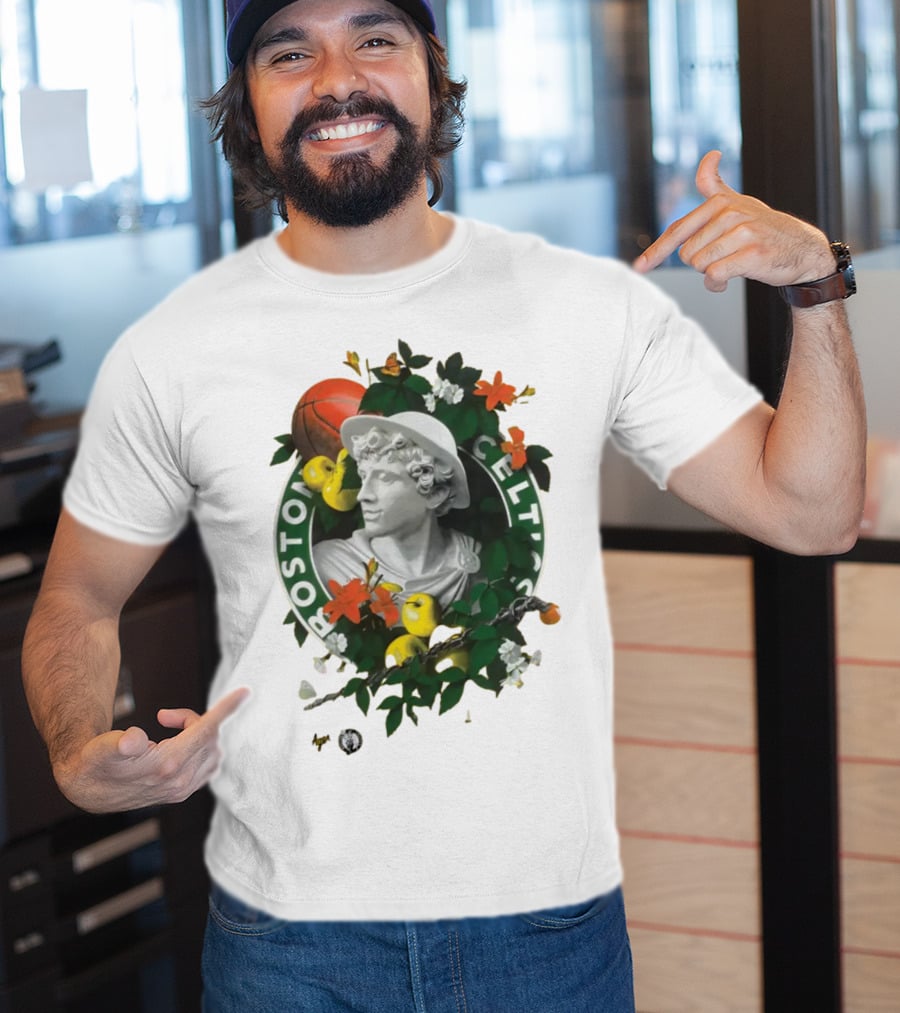 Kathy Ager White Boston Celtics Identify Artist Series T-Shirt