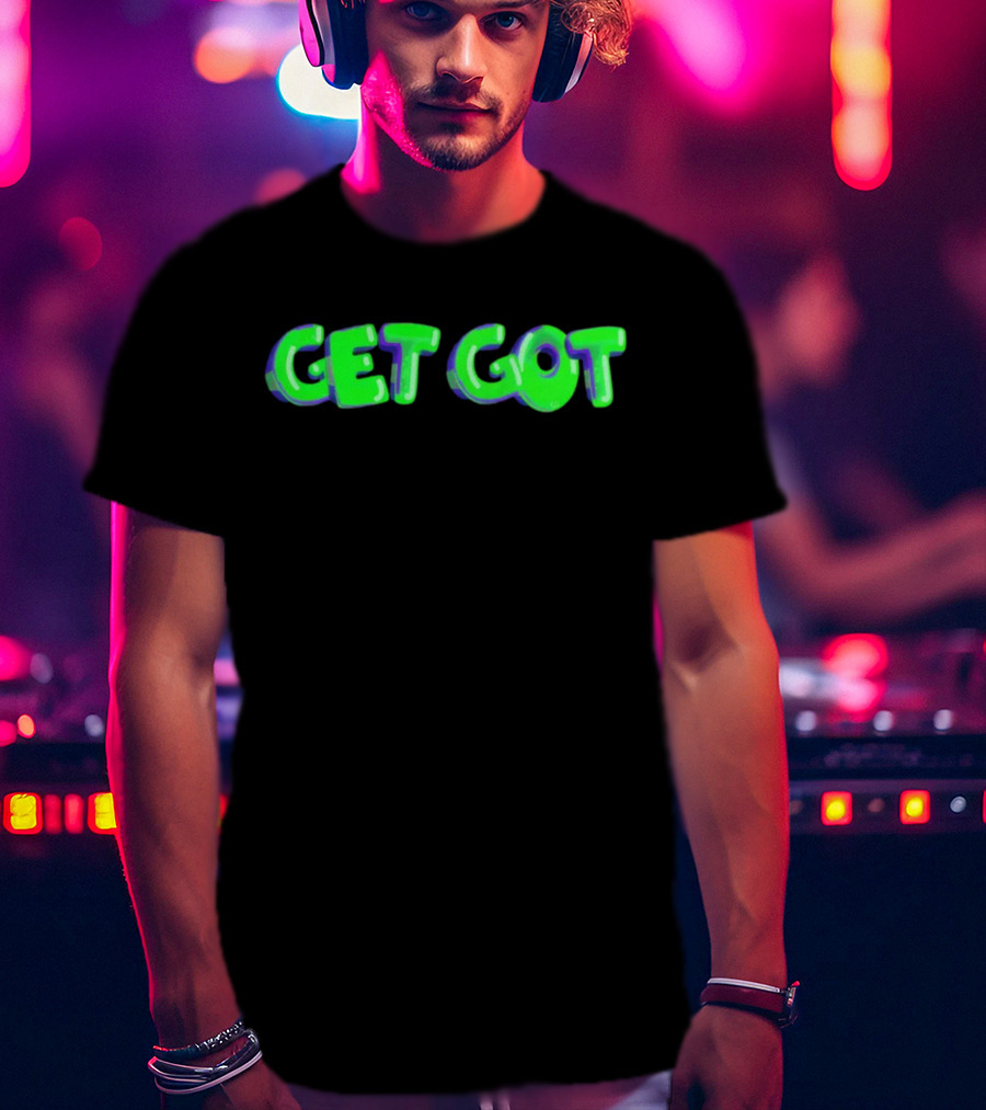 Airrack Merch Get Got Neon Green Text T-Shirt