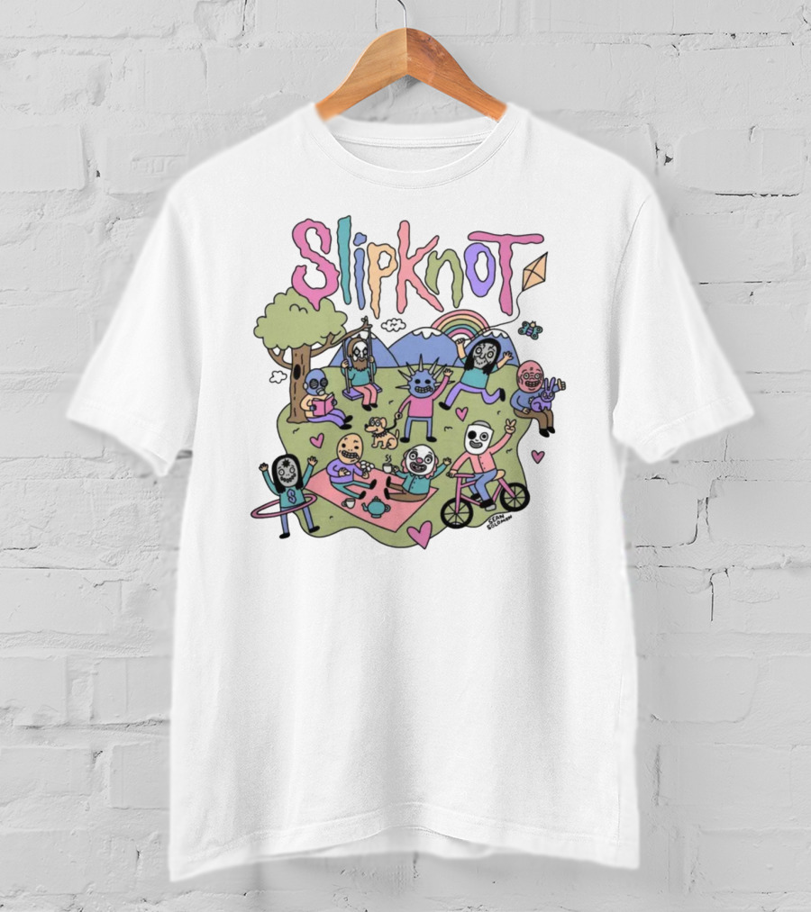 Slipknot Cute Slipknot Whimsical Cartoon Characters Scene T-Shirt
