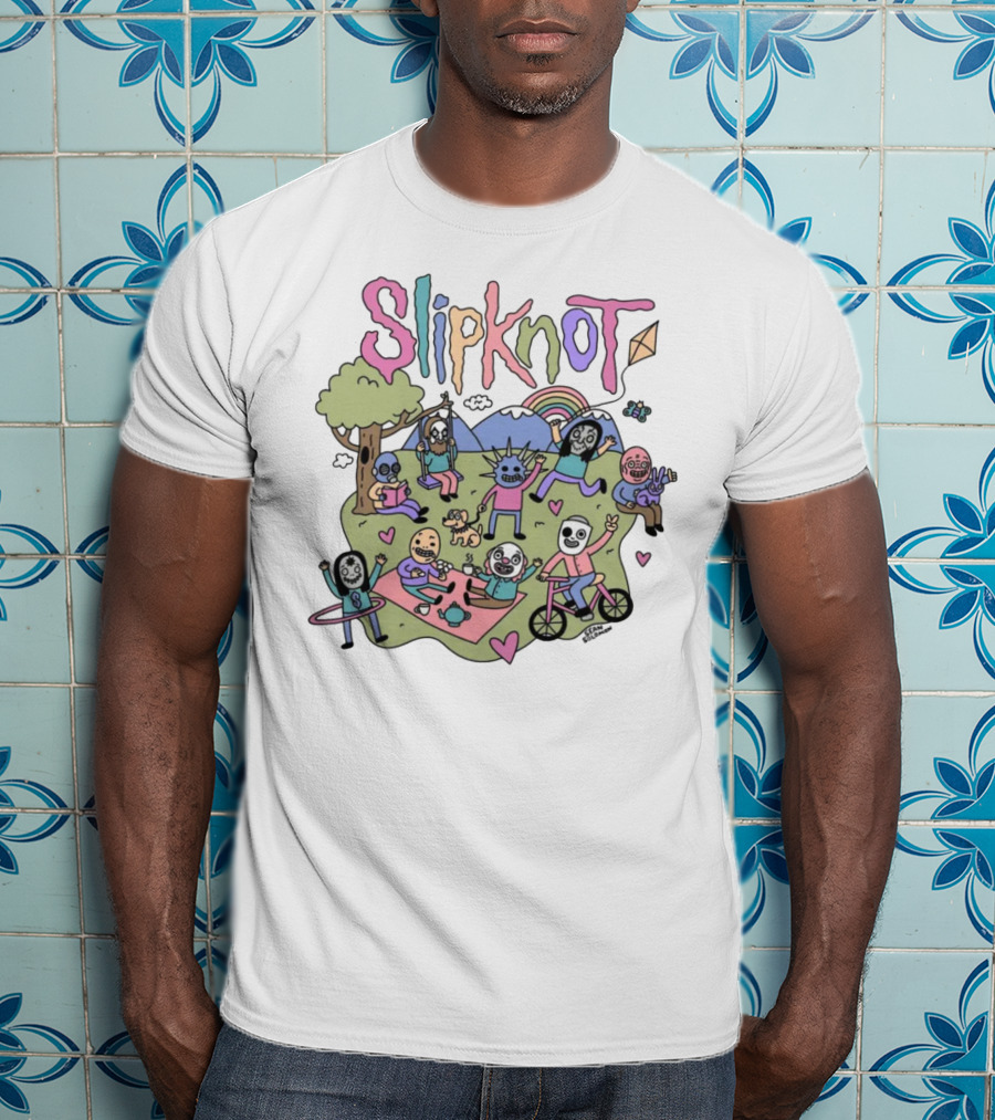 Slipknot Cute Slipknot Whimsical Cartoon Characters Scene T-Shirt
