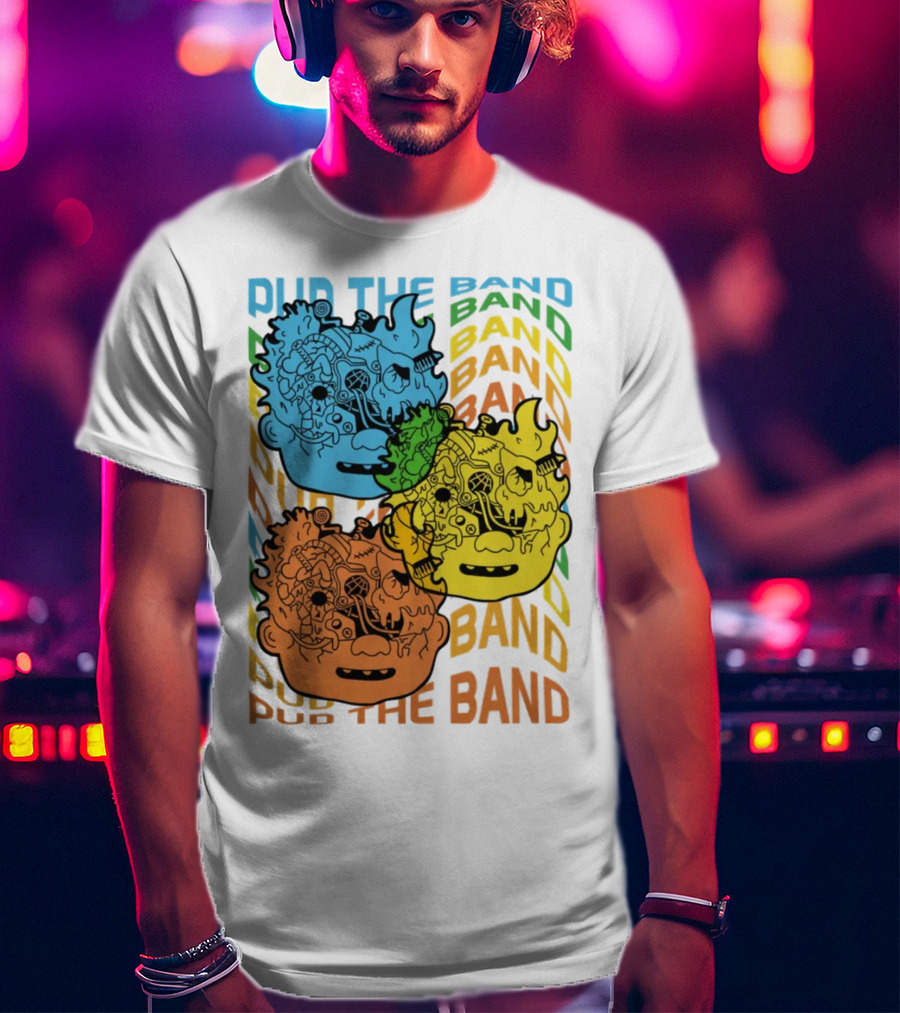 Pup The Band Headburster Technicolor Art Face Trio T-Shirt