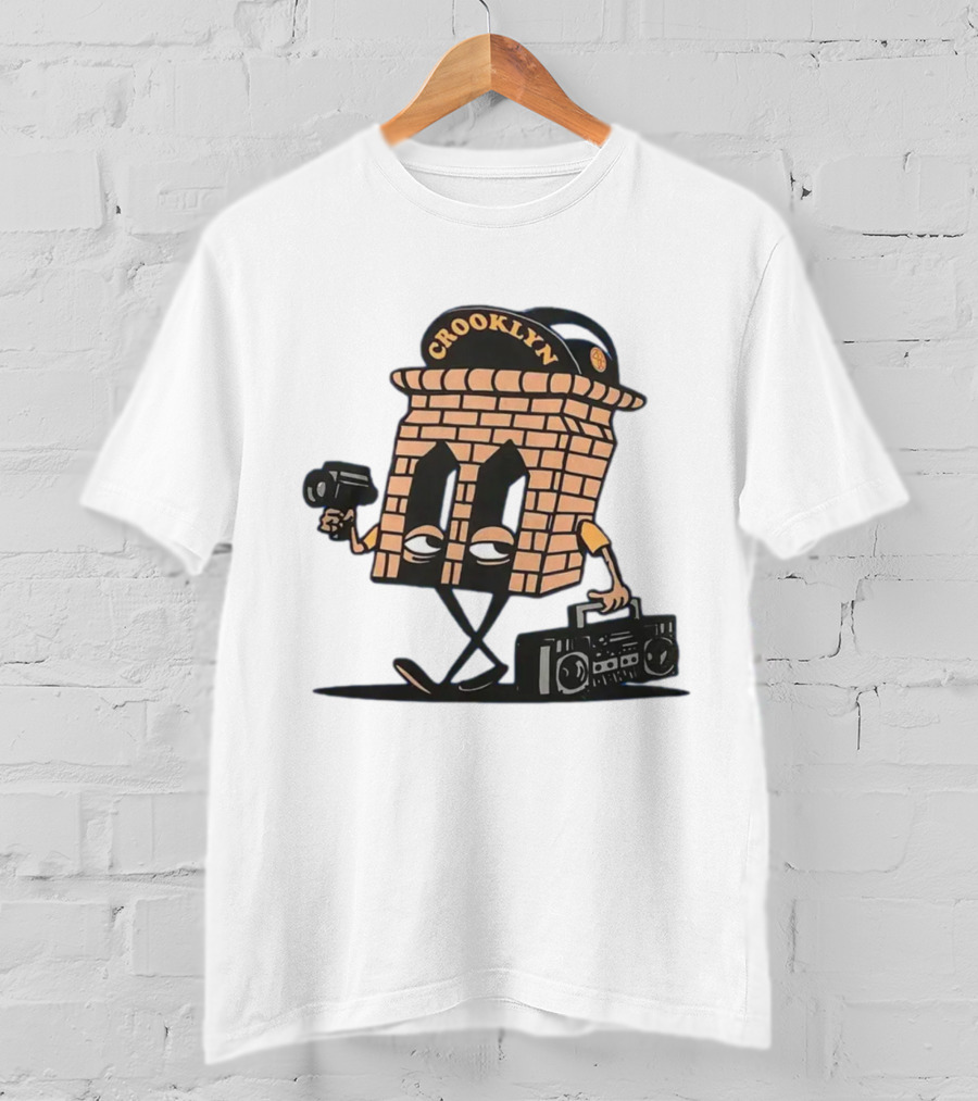 Crooklyn Brick Character With Camera And Boombox T-Shirt