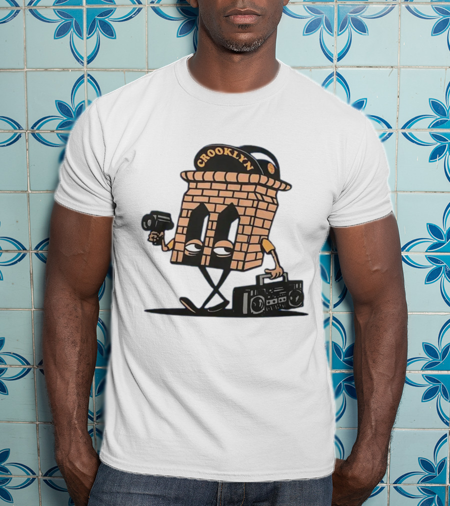 Crooklyn Brick Character With Camera And Boombox T-Shirt