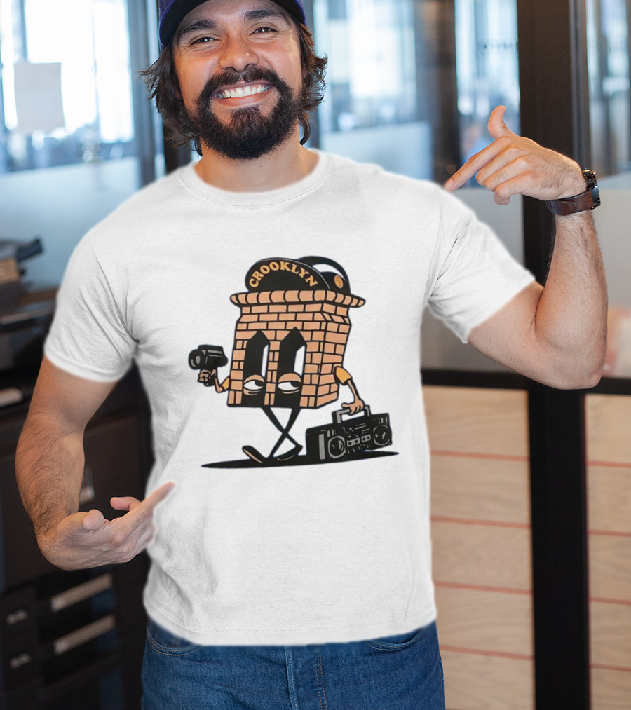 Crooklyn Brick Character With Camera And Boombox T-Shirt