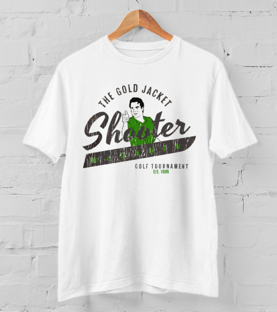 The Gold Jacket Shooter McGavin Golf Tournament Est. 1996 Super 70s Sports Store T-Shirt