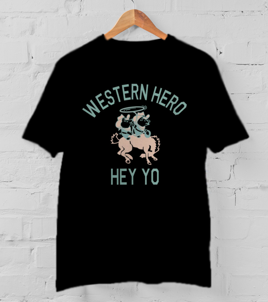 Western Hero Hey Yo Pigment Cowboy Duo Riding T-Shirt