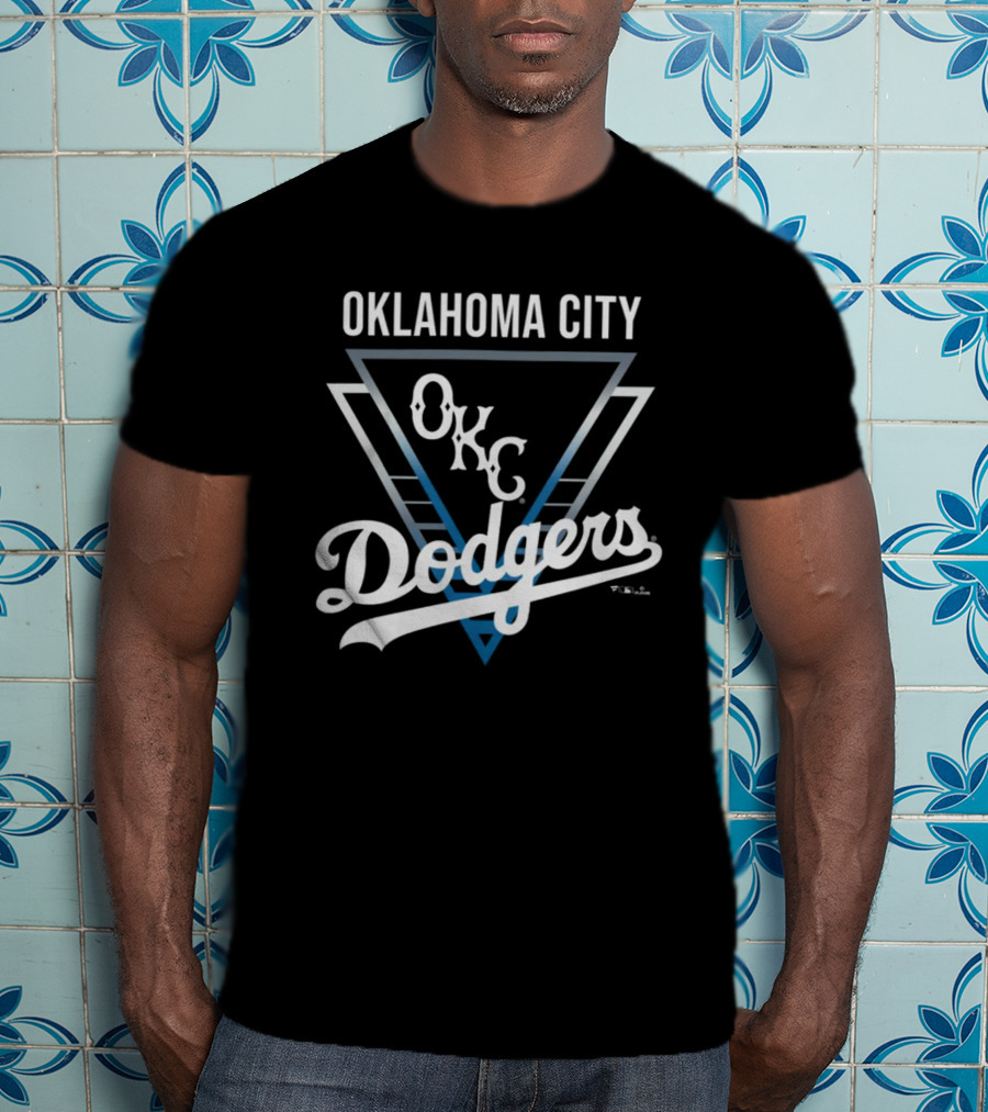 Oklahoma City Dodgers OKC Dodgers Athletic Triangle T-Shirt