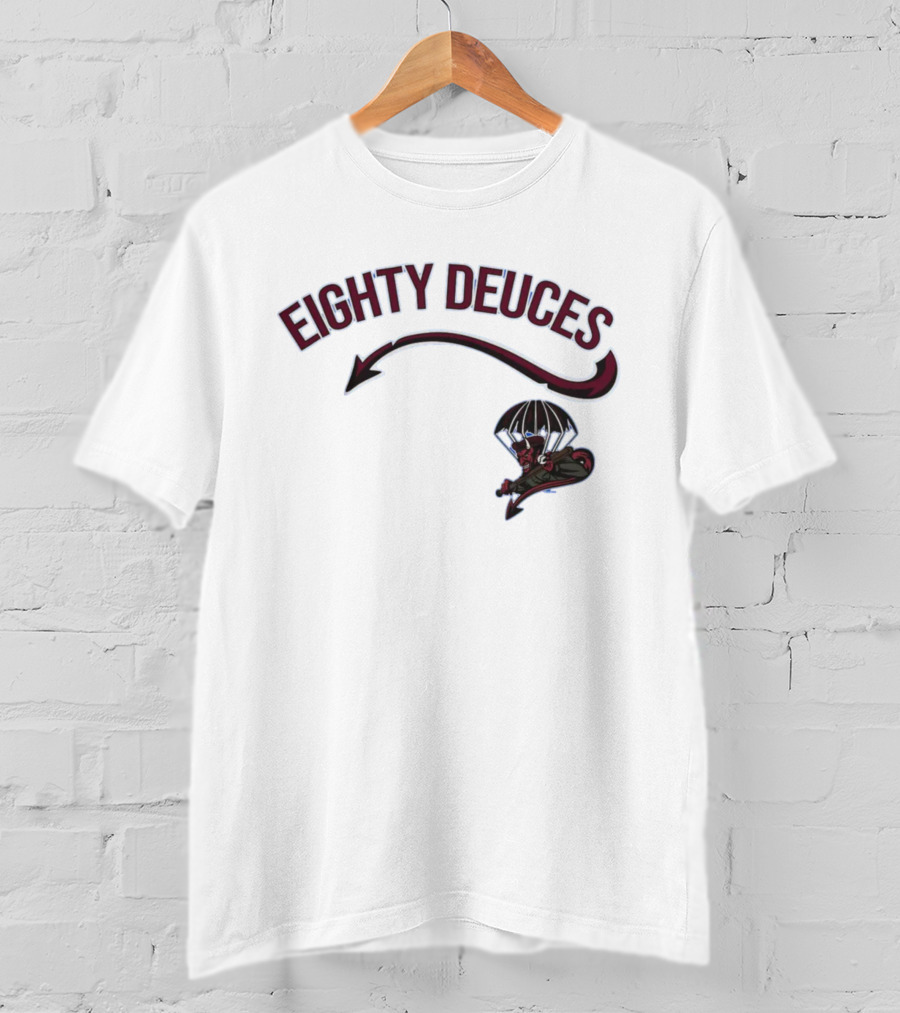 Eighty Deuces Parachuting Mascot Fayetteville Woodpeckers Milb Store T-Shirt