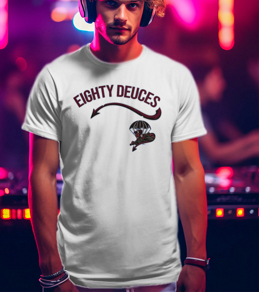 Eighty Deuces Parachuting Mascot Fayetteville Woodpeckers Milb Store T-Shirt