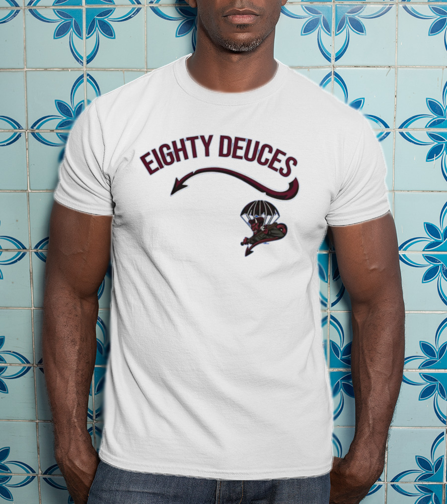 Eighty Deuces Parachuting Mascot Fayetteville Woodpeckers Milb Store T-Shirt