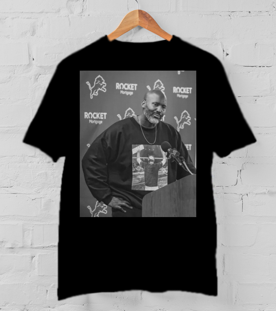 Dan Campbell Holmes Rocket Mortgage Lions Fan Speaker T-Shirt