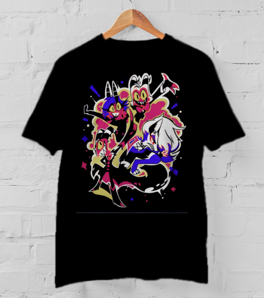Shark Robot Shop Imp Pop Squad Helluva Boss Cartoon Characters T-Shirt