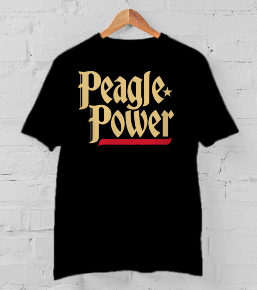 Peagle Power Retro Style Text With Red Underline And Star T-Shirt