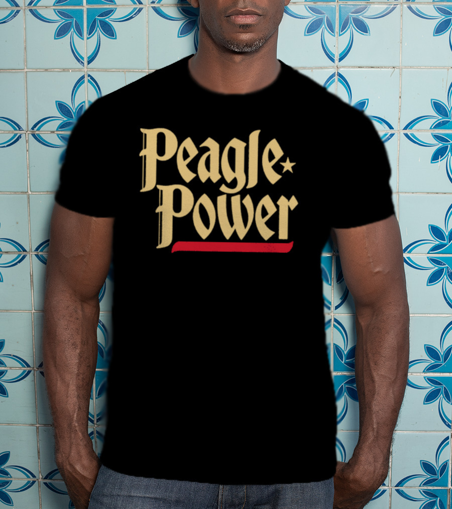 Peagle Power Retro Style Text With Red Underline And Star T-Shirt