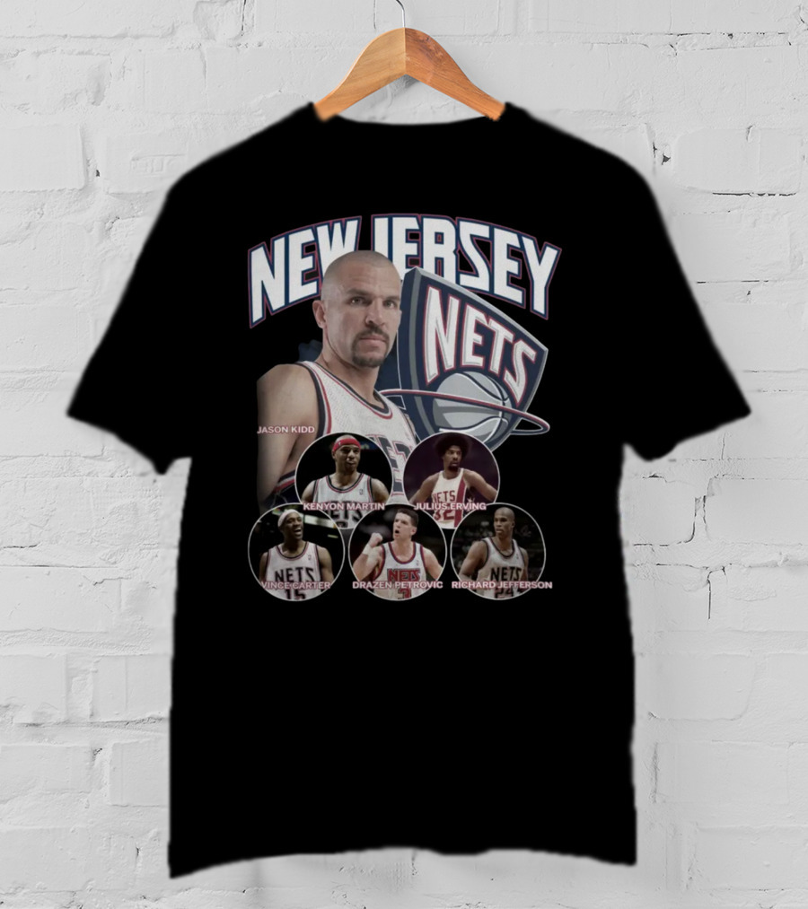 New Jersey Nets Jason Kidd Kenyon Martin Julius Erving Vince Carter Drazen Petrovic Richard Jefferson T-Shirt