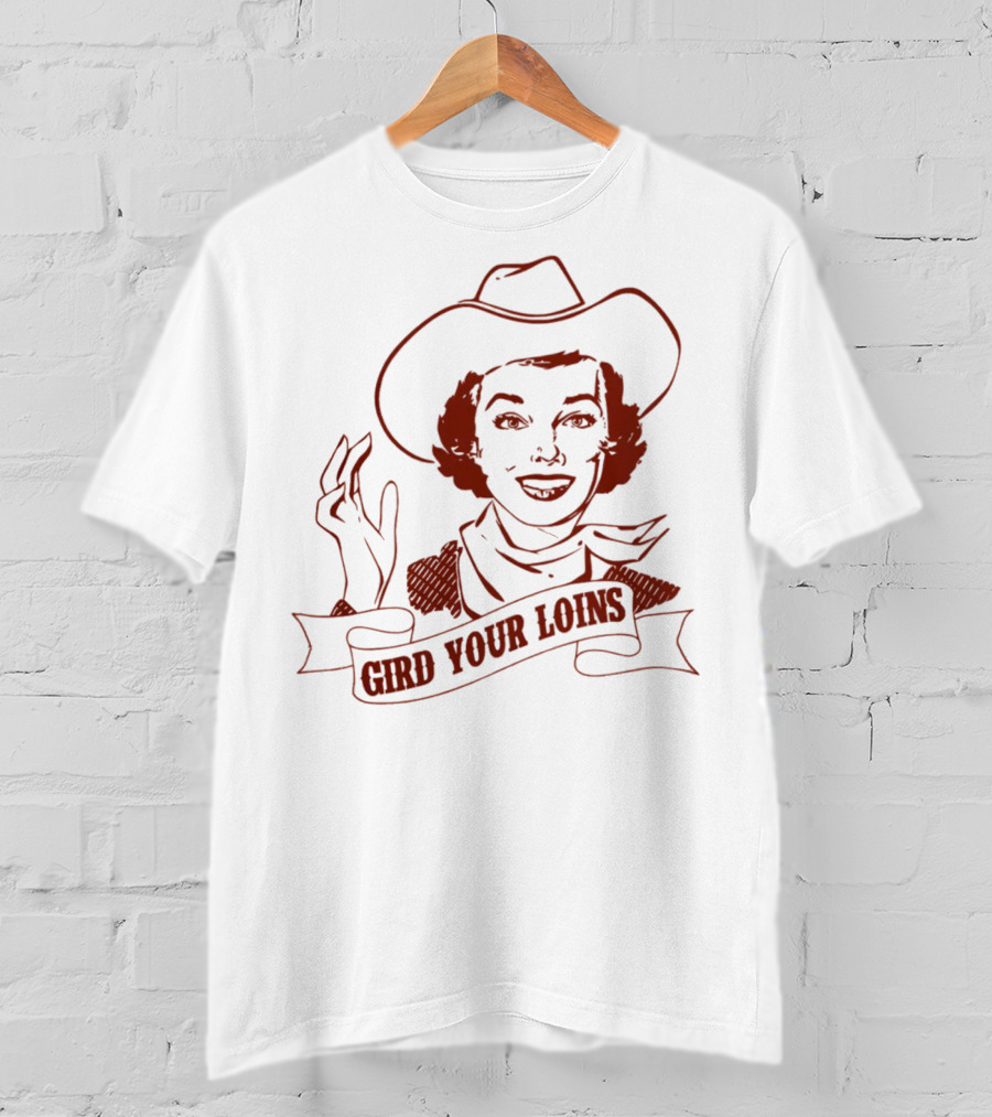 Giggly Squad Merch Gird Your Loins Cowboy Illustration Blush T-Shirt