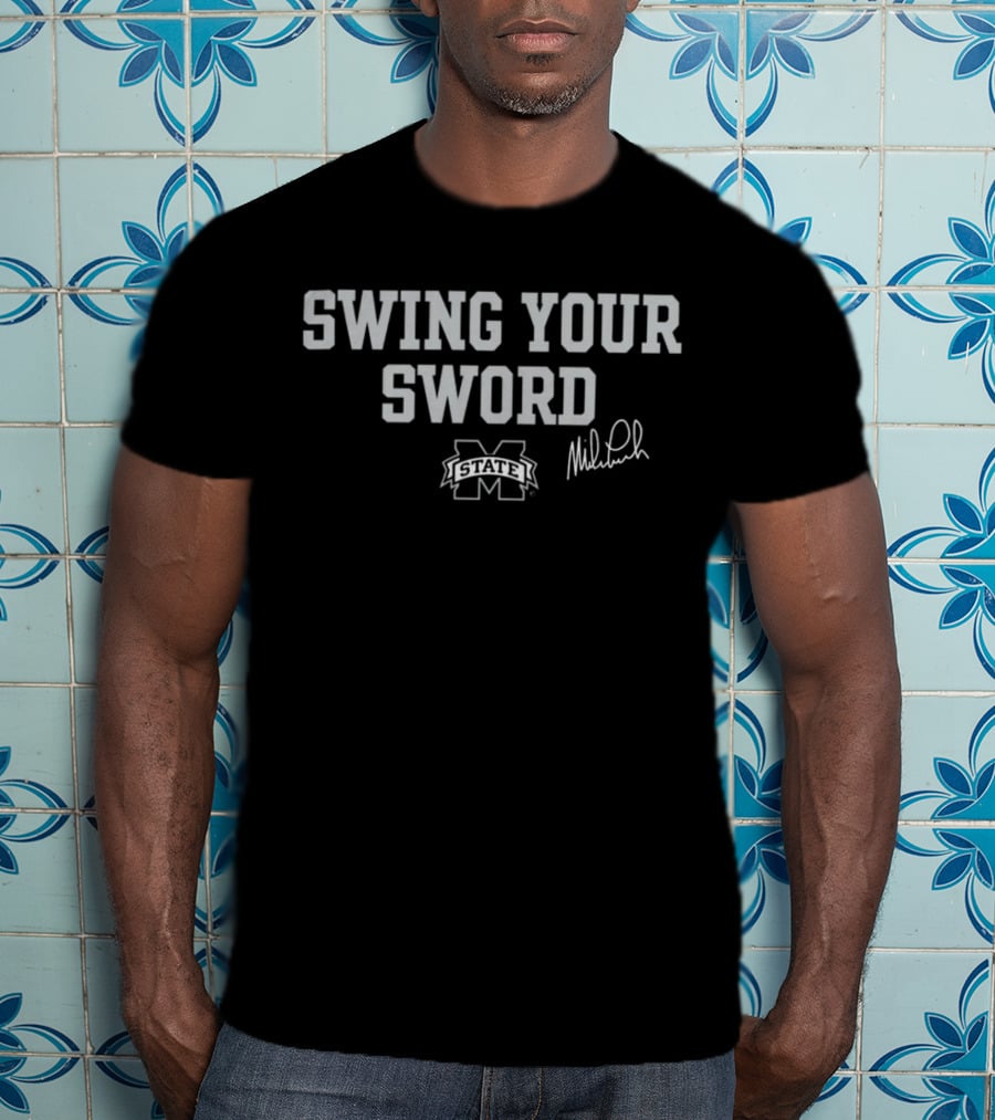 Mississippi State Swing Your Sword Mike Leach State M Logo Signature T-Shirt