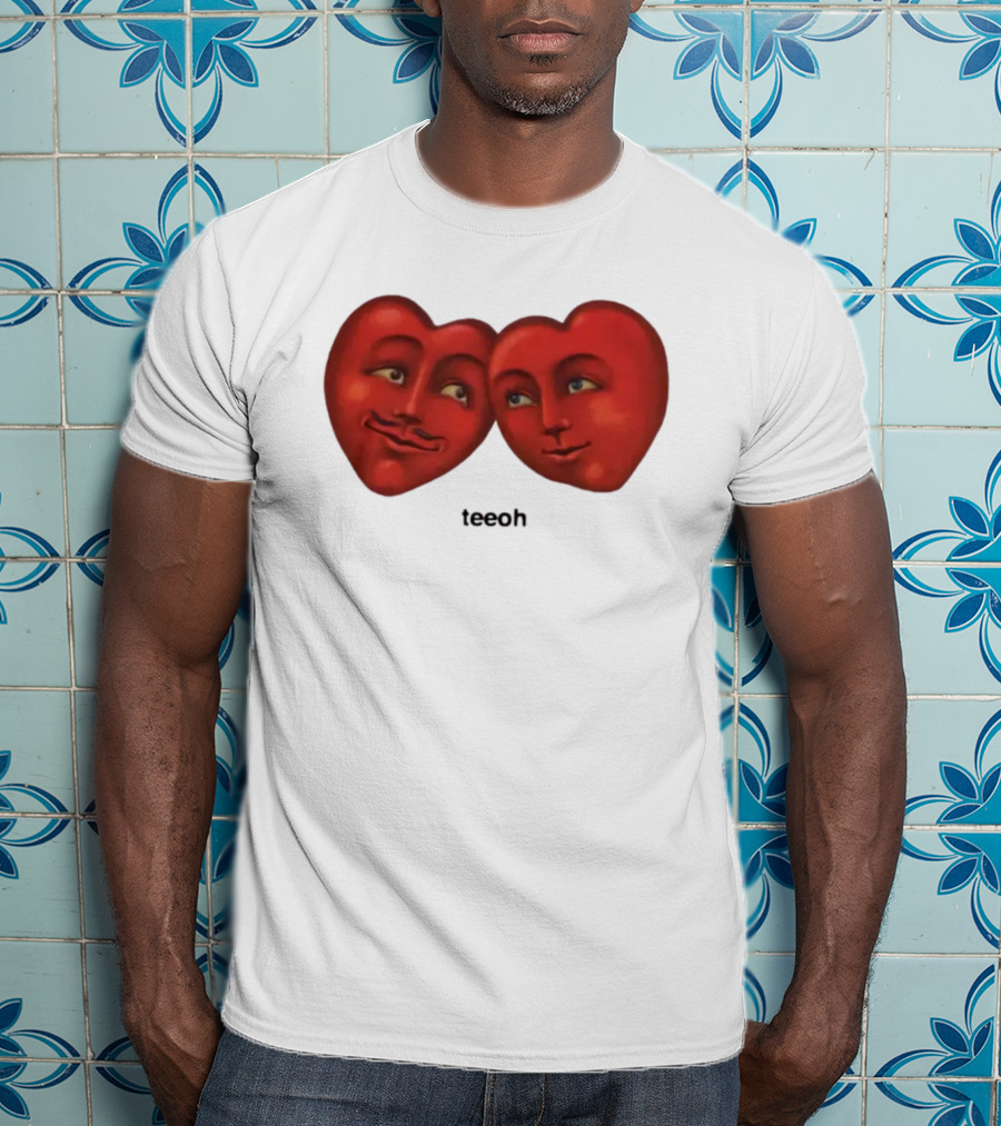 Tixxo Shop Tixxo Lovers Teeoh Heart Faces T-Shirt