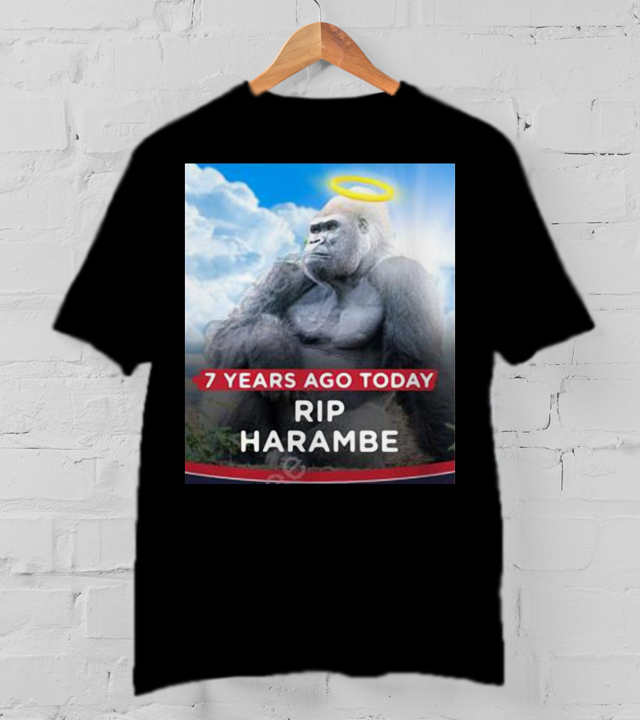 7 Years Ago Today Rip Harambe Halo Clouds T-Shirt