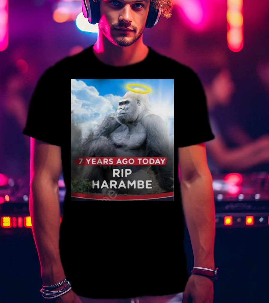 7 Years Ago Today Rip Harambe Halo Clouds T-Shirt