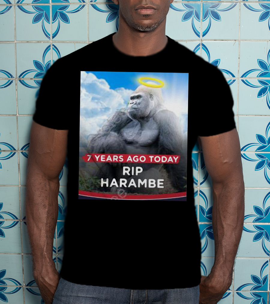 7 Years Ago Today Rip Harambe Halo Clouds T-Shirt