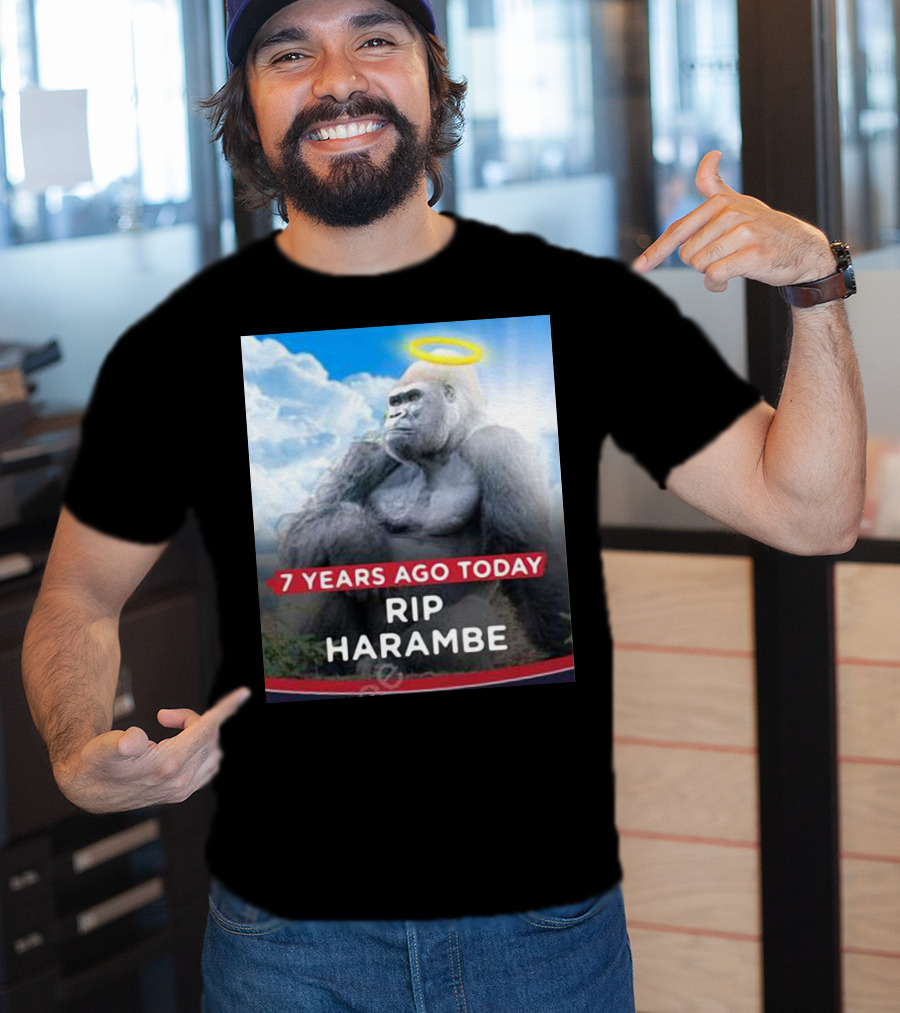 7 Years Ago Today Rip Harambe Halo Clouds T-Shirt
