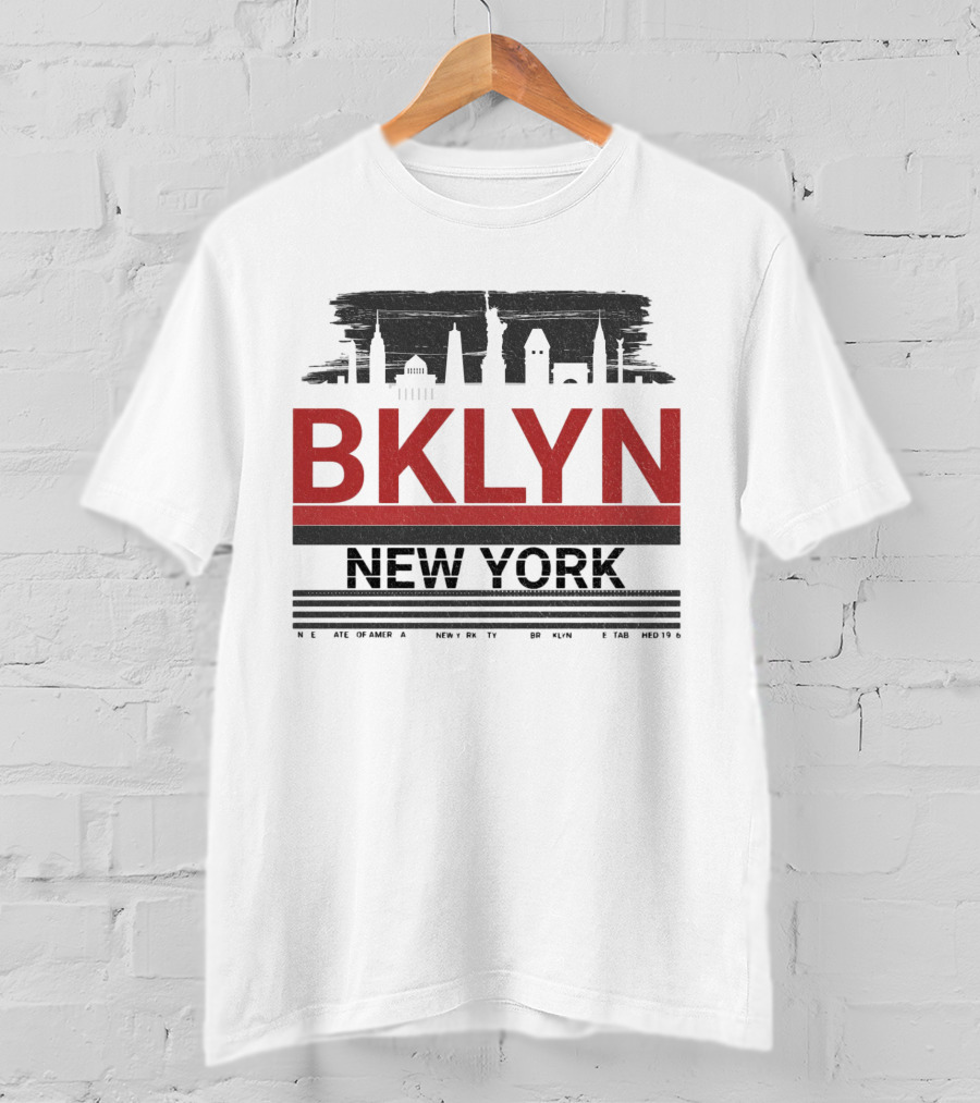 BKLYN New York Skyline Silhouette Landmarks T-Shirt