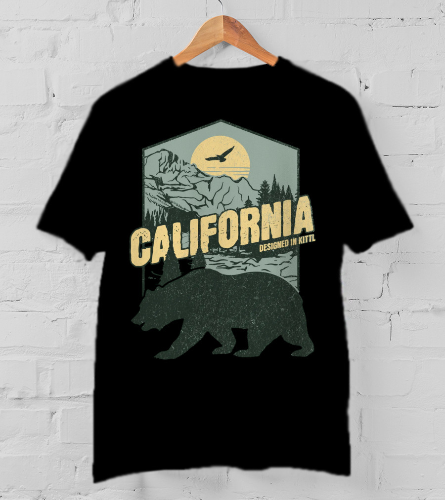 California Bear Wilderness Camping Hiking Designed In Kittl T-Shirt