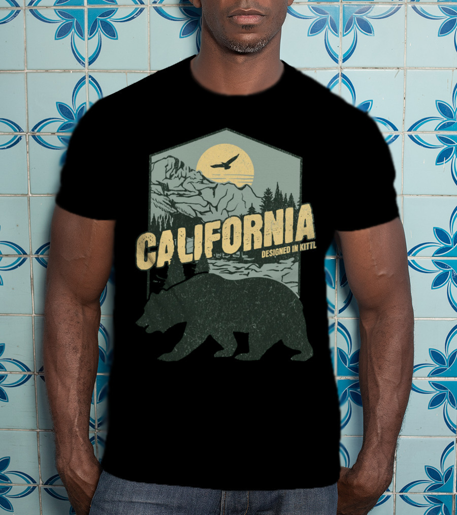 California Bear Wilderness Camping Hiking Designed In Kittl T-Shirt