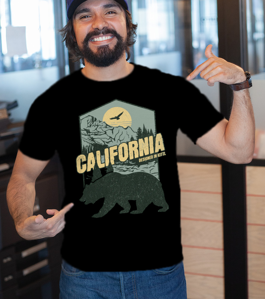 California Bear Wilderness Camping Hiking Designed In Kittl T-Shirt