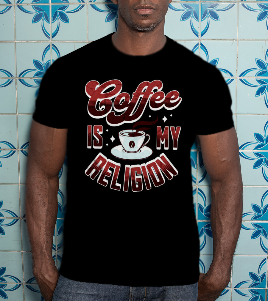 Coffee Is My Religion Cup Icon Simple T-Shirt