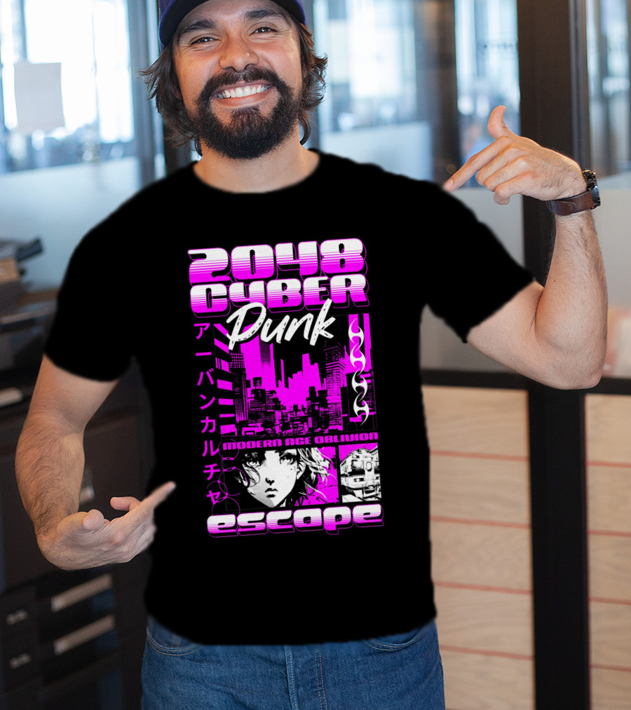 2048 Cyber Punk Escape Modern Age Oblivion Japanese Anime Urban Culture T-Shirt