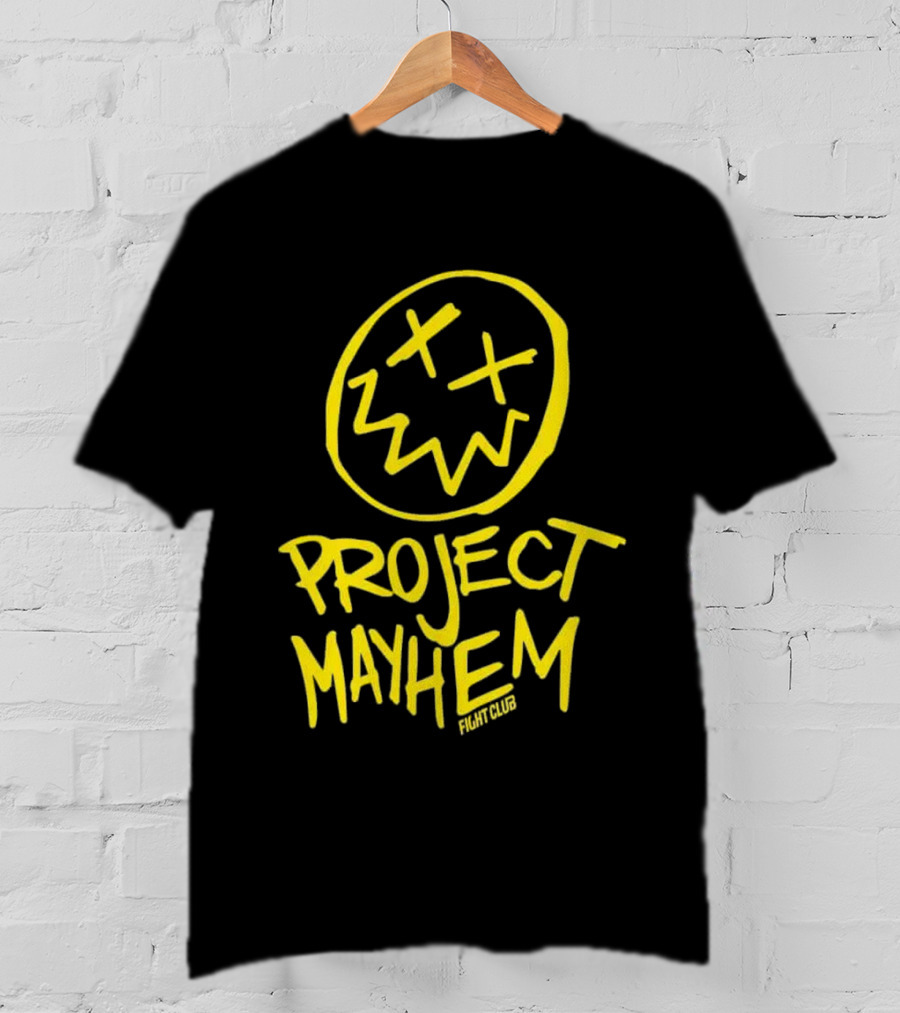 Fight Club Project Mayhem Men's Yellow Face Icon X Eyes T-Shirt