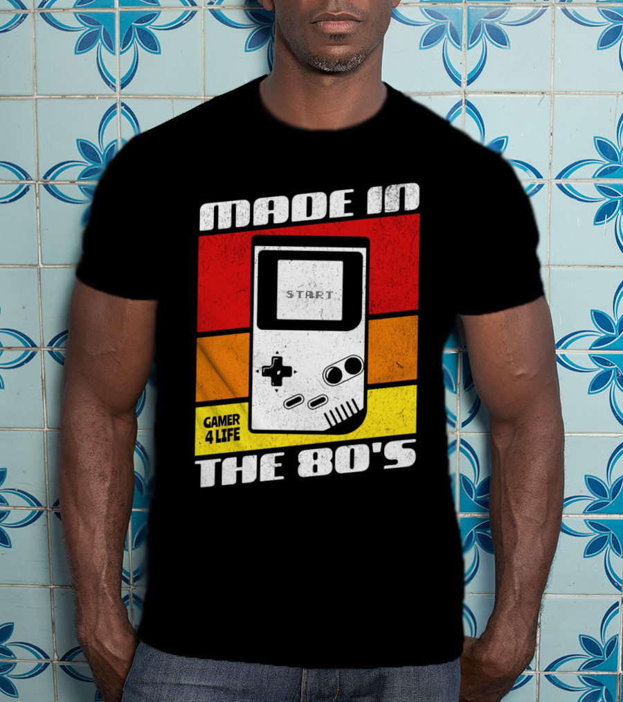 Made IN The 80'S Gamer 4 Life Vintage Gaming Start T-Shirt