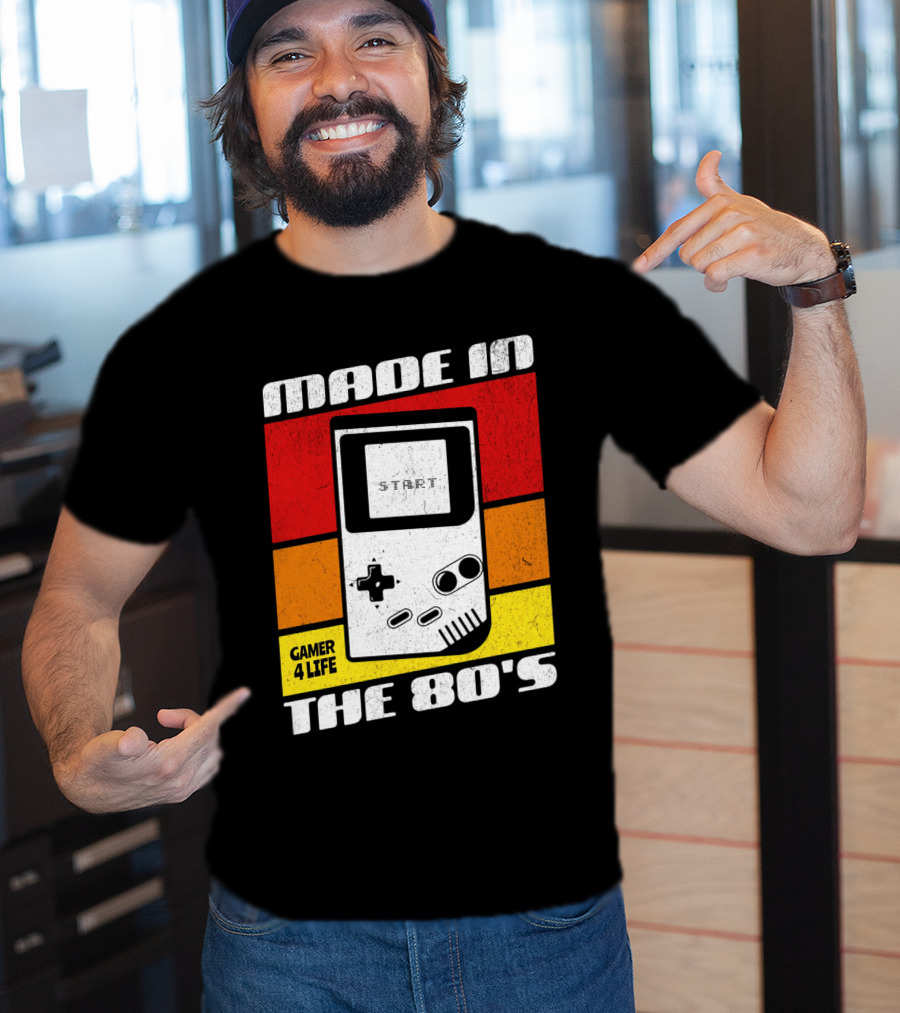 Made IN The 80'S Gamer 4 Life Vintage Gaming Start T-Shirt