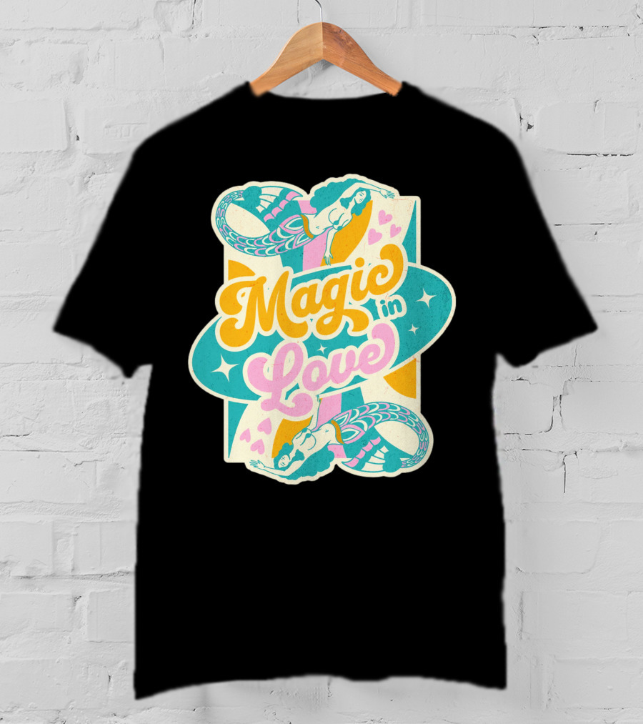 Magic In Love Mermaid Retro Vibe T-Shirt