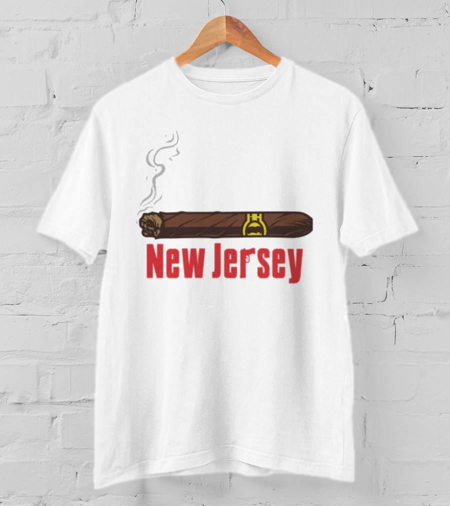 New Jersey Smoking Cigar Emblem T-Shirt