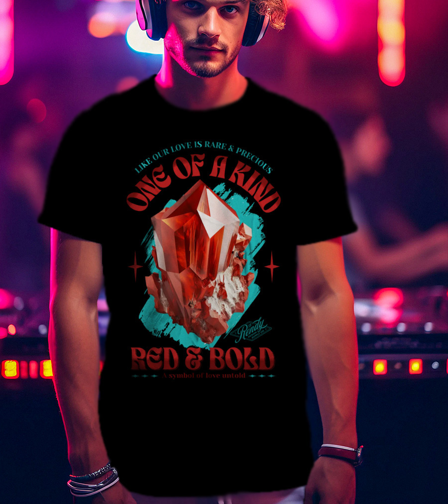 One Of A Kind Red And Bold Like Our Love Is Rare And Precious Randy A Symbol Of Love Untold T-Shirt