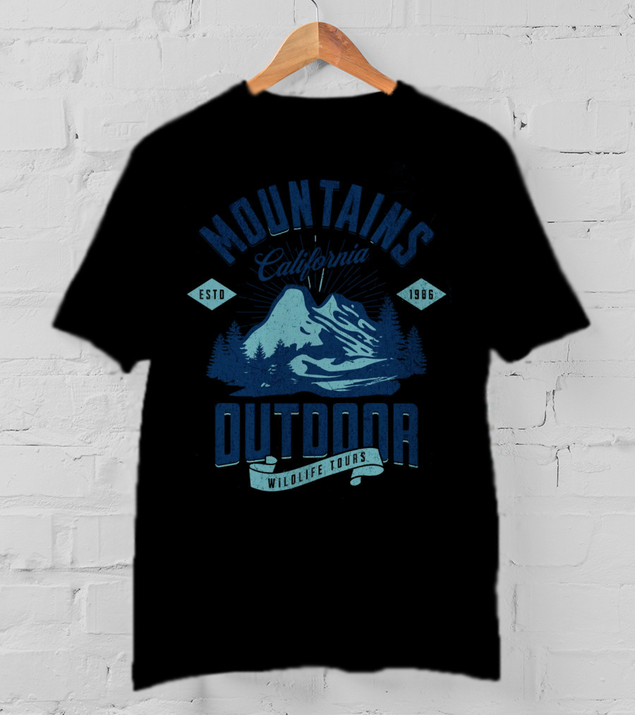 Mountains Outdoor California Wildlife Tours Estd 1968 T-Shirt