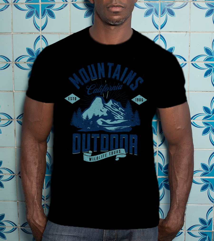 Mountains Outdoor California Wildlife Tours Estd 1968 T-Shirt