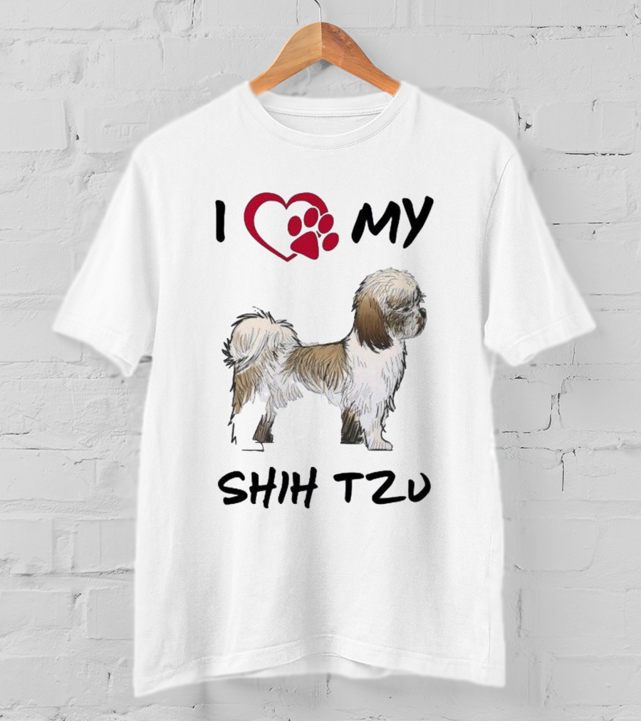 I Love My Shih Tzu Adorable Puppy Dog T-Shirt