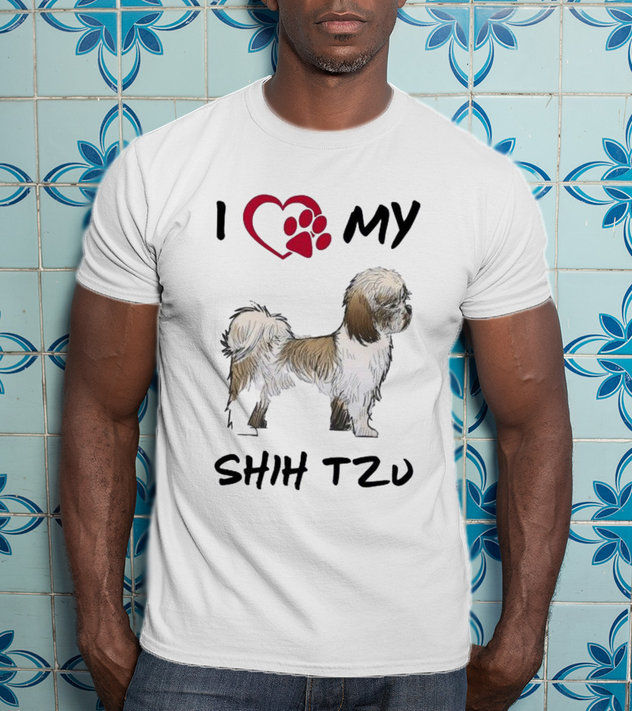 I Love My Shih Tzu Adorable Puppy Dog T-Shirt