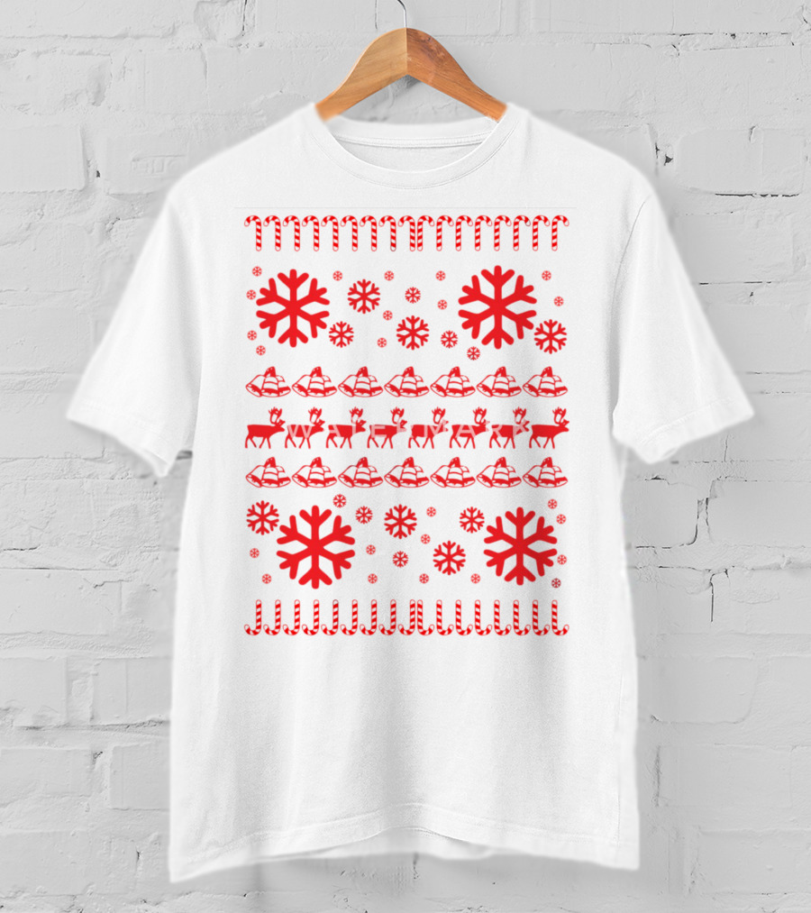 Reindeer And Snowflakes Christmas T-Shirt
