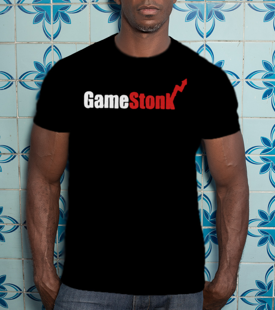 GameStonk Stock Market Meme Text With Red Upward Arrow T-Shirt